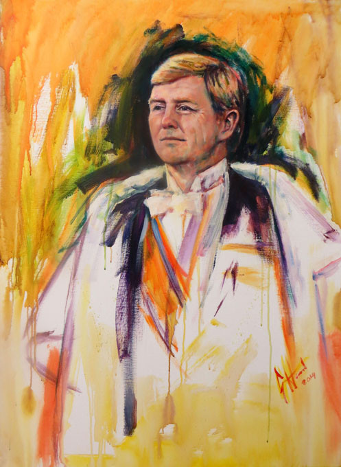 Gustave Nouel + Willem Alexander in geel